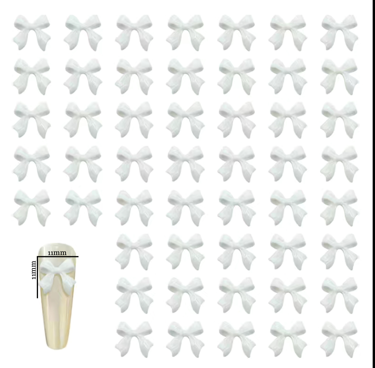 White Bow Charms