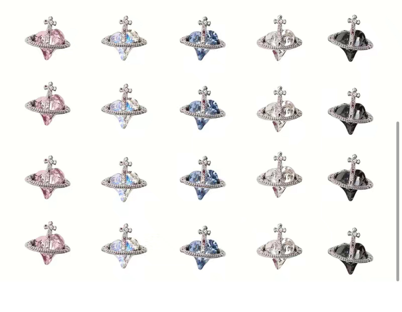 Heart Planet Charms