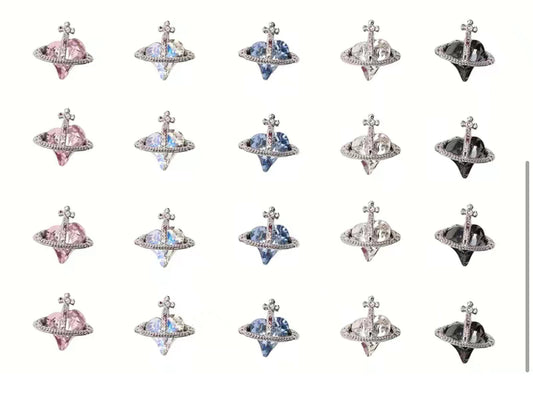 Heart Planet Charms